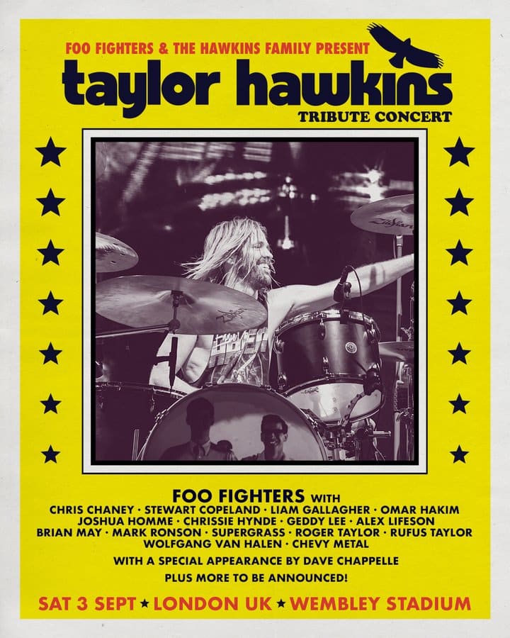 Foo Fighters & The Hawkins Family present Taylor Hawkins Tribute Concert Londra Locandina